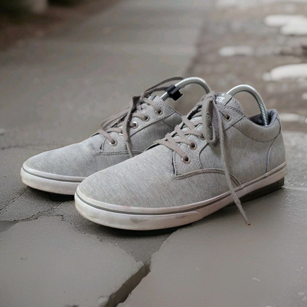 Vans Winston Womens 9 Gray Canvas Low Top Skate Shoes Sneakers Casual EUC